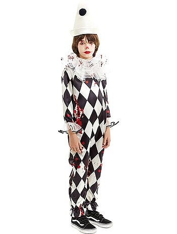Costume da clown Pierrot assassino con cappello