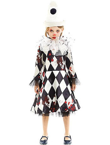 Costume da clown Pierrot assassino con cappello