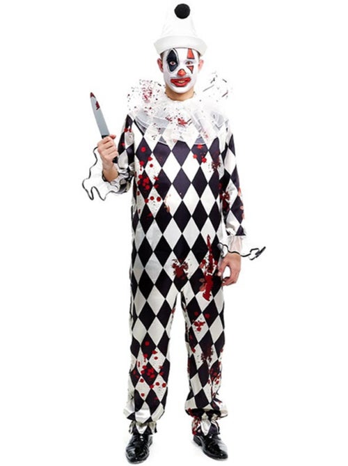 Costume da clown Pierrot assassino con cappello - Kiabi