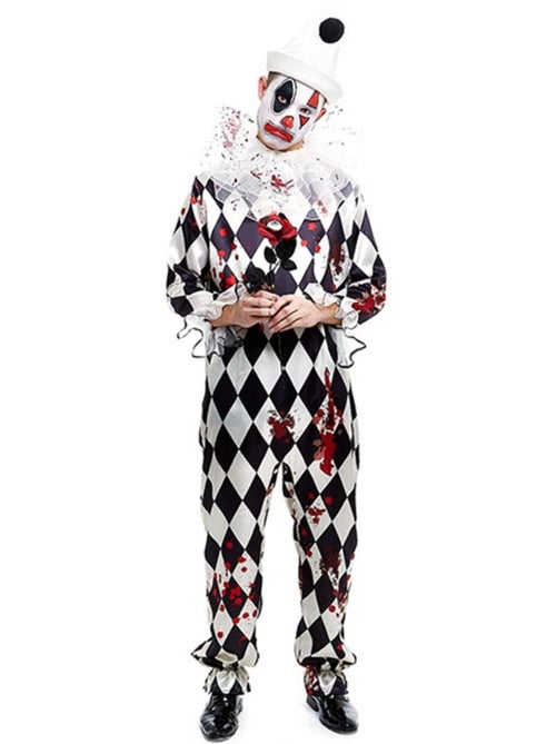 Costume da clown Pierrot assassino con cappello - Kiabi