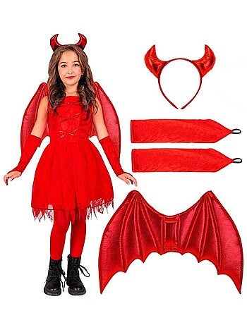 Costume da diavolo con ali e corna