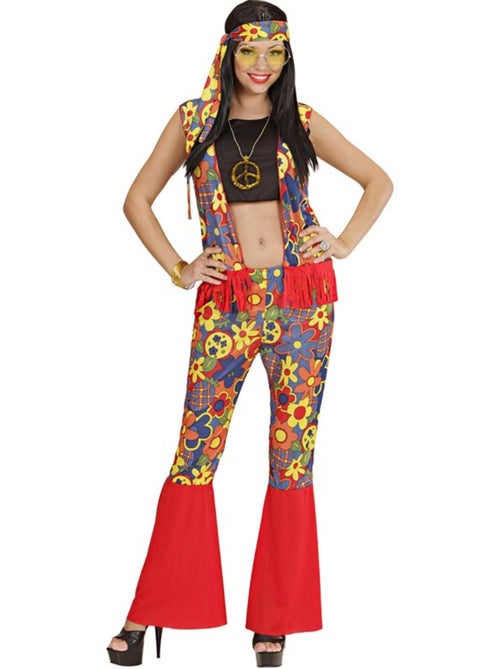 Costume da donna hippie con nastro e medaglione - Kiabi