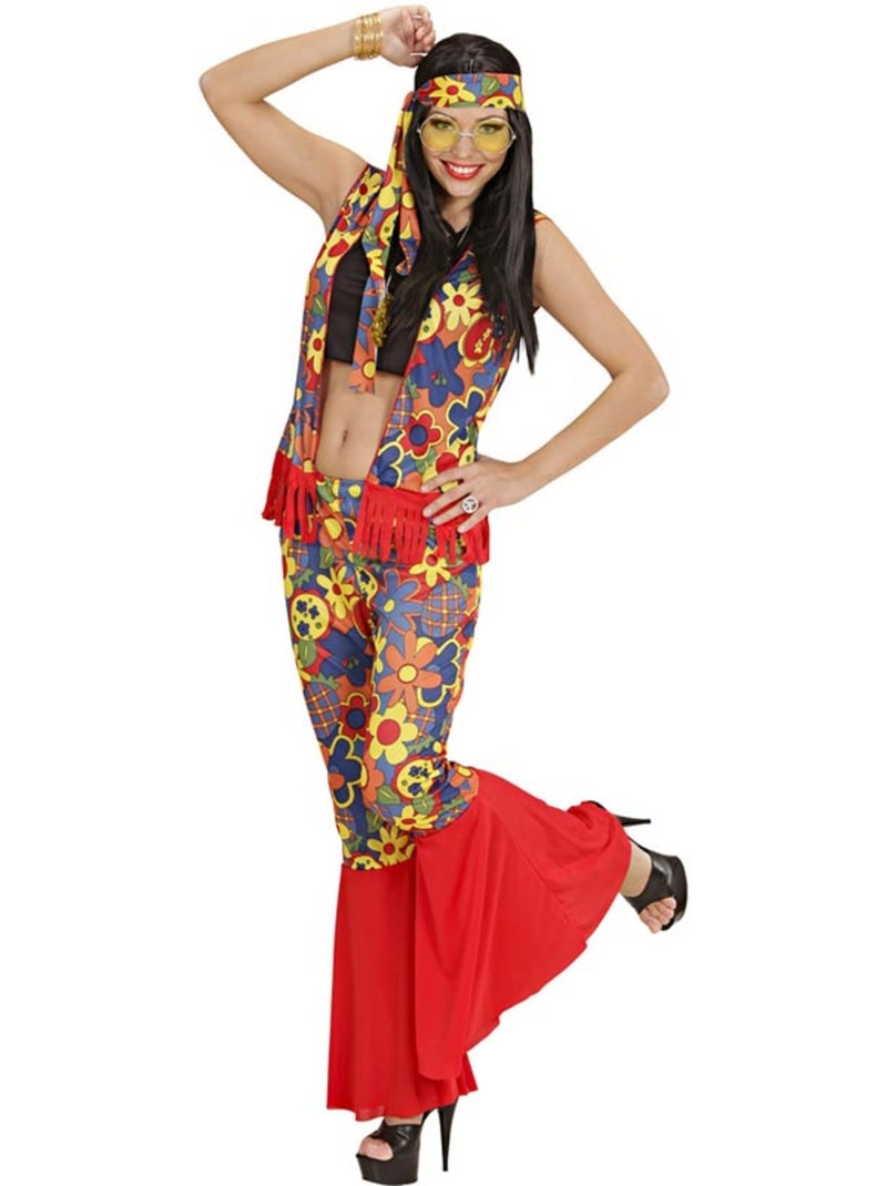 Costume da donna hippie con nastro e medaglione Multicolore - Kiabi