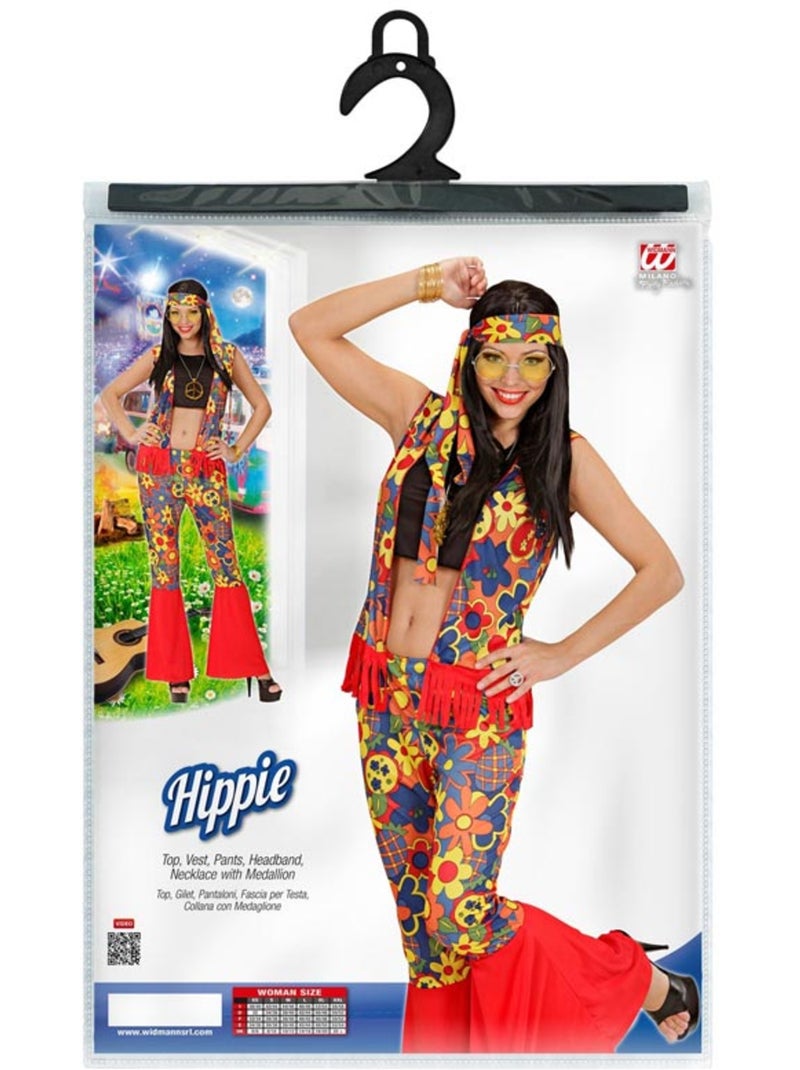 Costume da donna hippie con nastro e medaglione Multicolore - Kiabi