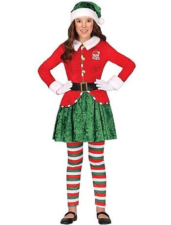 Costume da elfo aiutante di Babbo Natale con cappello