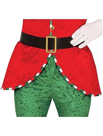 Costume da elfo aiutante di Babbo Natale con cintura