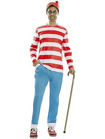 Costume da escursionista a righe da uomo