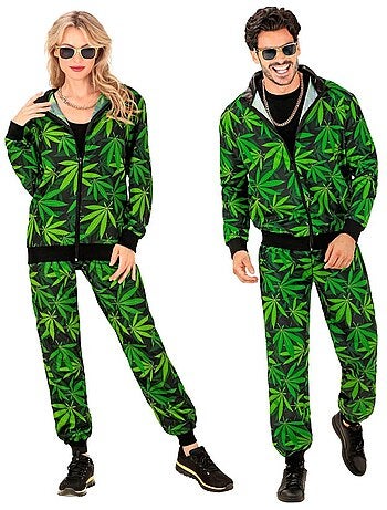 Costume da festa a tema marijuana con tuta sportiva