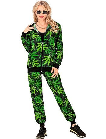 Costume da festa a tema marijuana con tuta sportiva