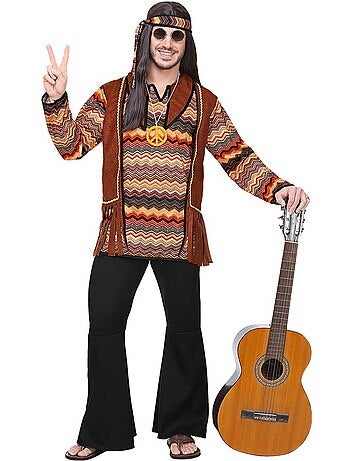 Costume da hippie a strisce colorate