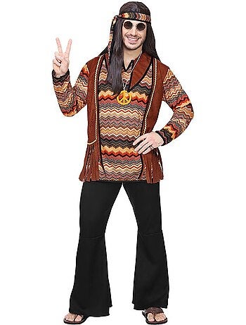 Costume da hippie a strisce colorate