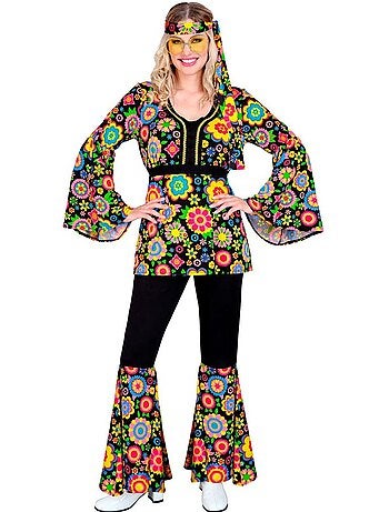 Costume da hippie anni '60 con fiori e mandala