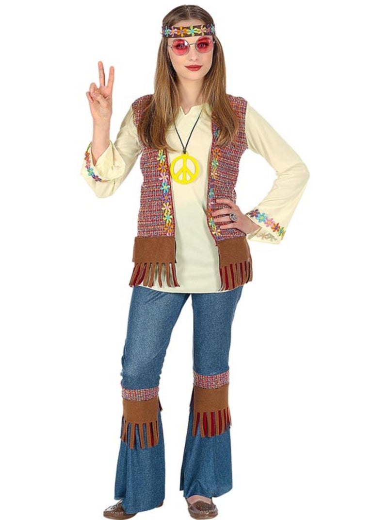 Costume da hippie con collana Multicolore - Kiabi
