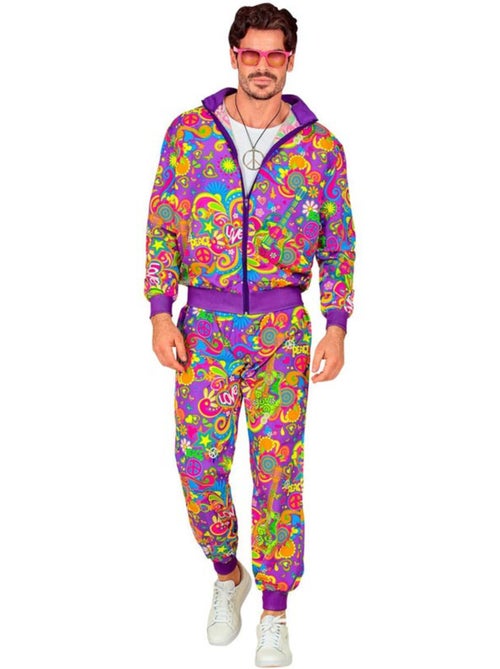 Costume da hippie con motivo floreale al neon - Kiabi
