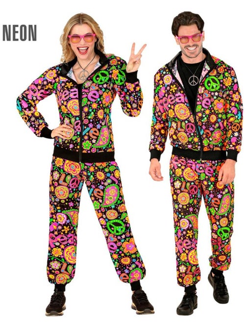Costume da hippie groovy love fluorescente scuro - Kiabi