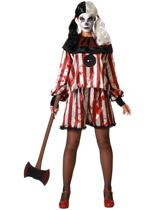 Costume da pagliaccia a righe da donna - Kiabi
