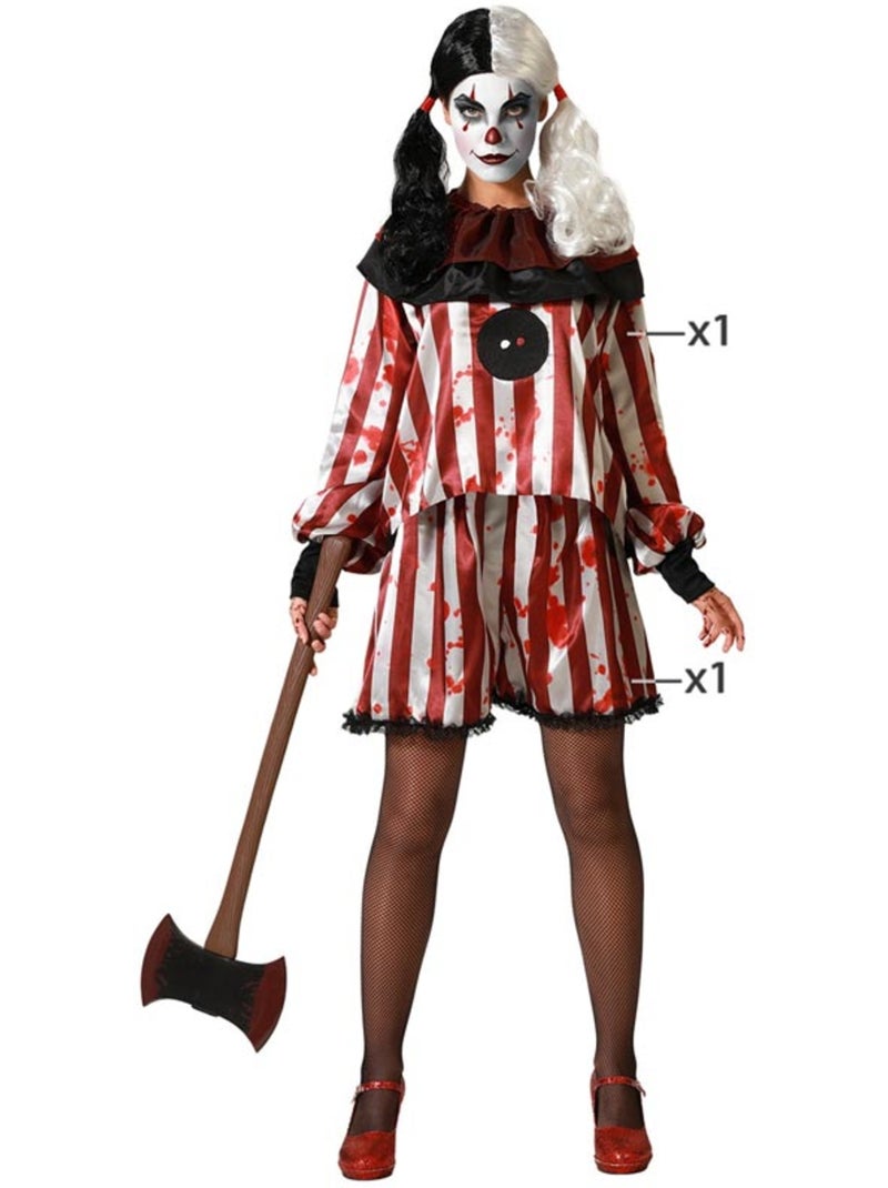 Costume da pagliaccia a righe da donna Multicolore - Kiabi