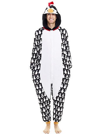 Costume da pinguino natalizio o pigiama con cappuccio