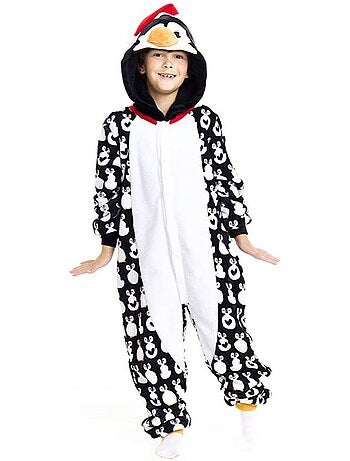 Costume da pinguino natalizio o pigiama con cappuccio