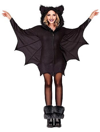 Costume da pipistrello con orecchie pelose
