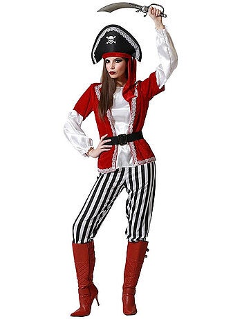 Costume da piratessa a righe da donna