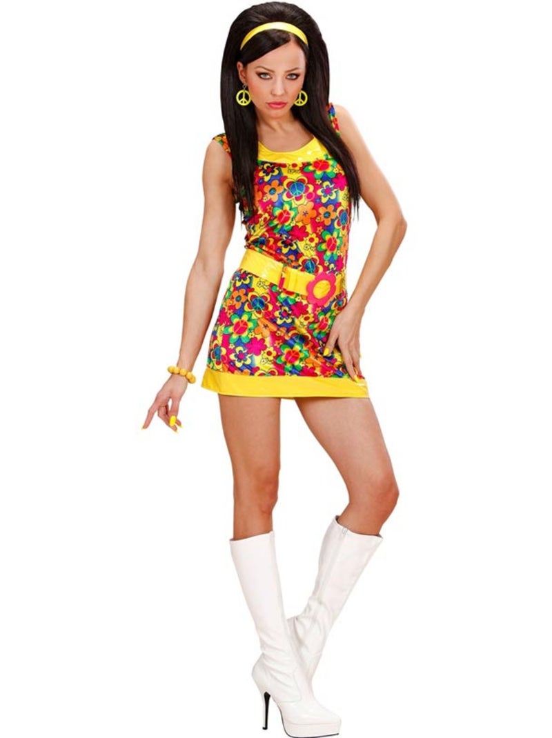 Costume da ragazza di velluto "Pace e amore" Multicolore - Kiabi