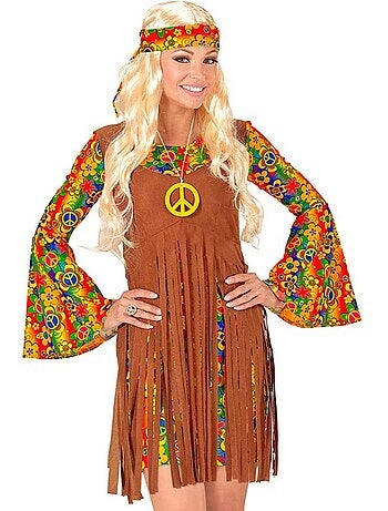 Costume da ragazza hippie con lunghe frange