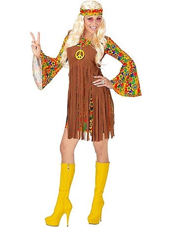 Costume da ragazza hippie con lunghe frange