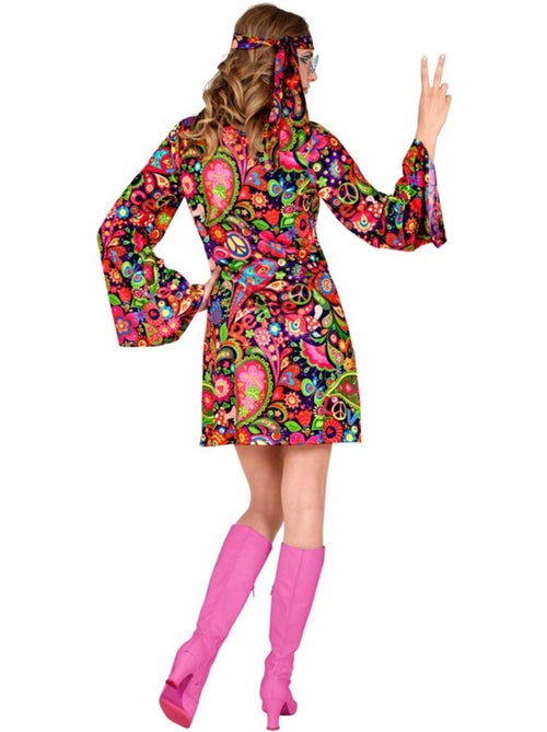Costume da ragazza hippie in abito psichedelico - Kiabi