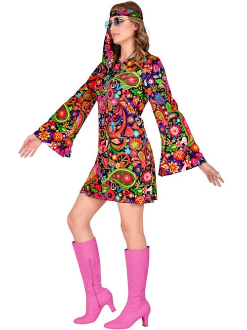 Costume da ragazza hippie in abito psichedelico - Kiabi