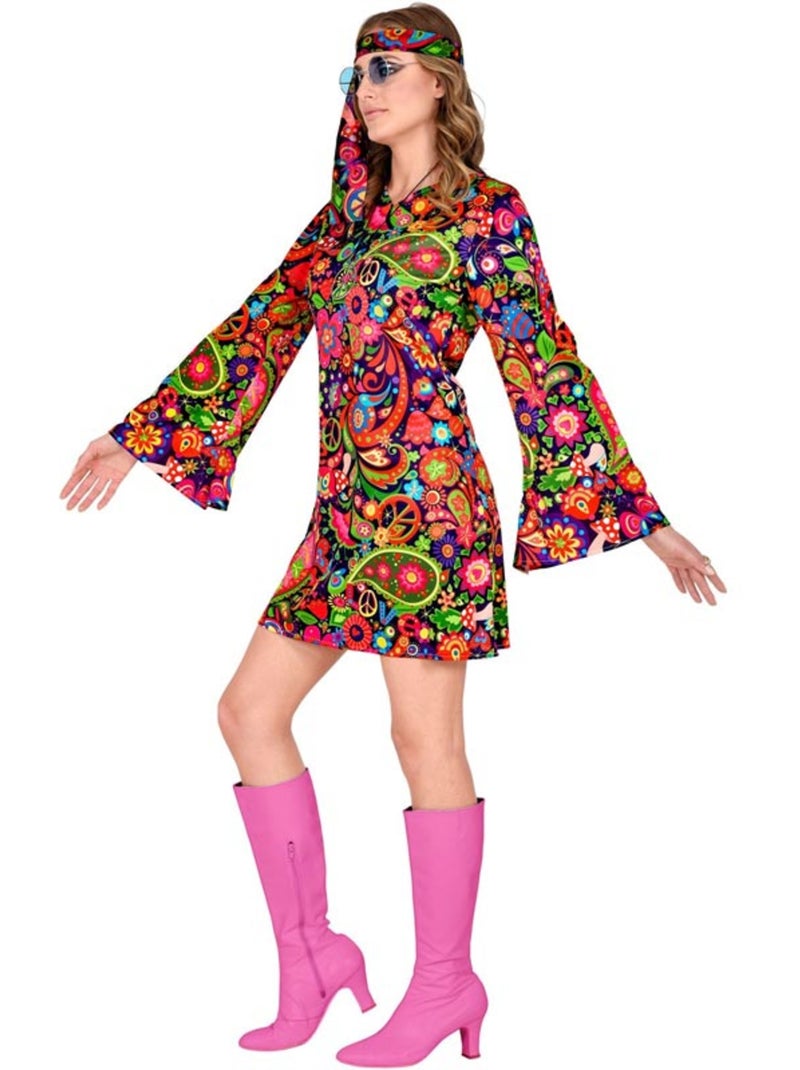 Costume da ragazza hippie in abito psichedelico Multicolore - Kiabi