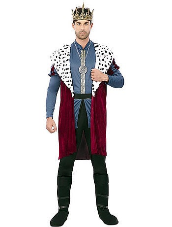 Costume da re medievale con stampa deluxe da uomo