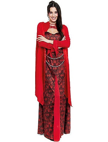 Costume da regina medievale a stampa floreale da donna
