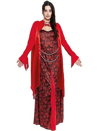Costume da regina medievale a stampa floreale da donna