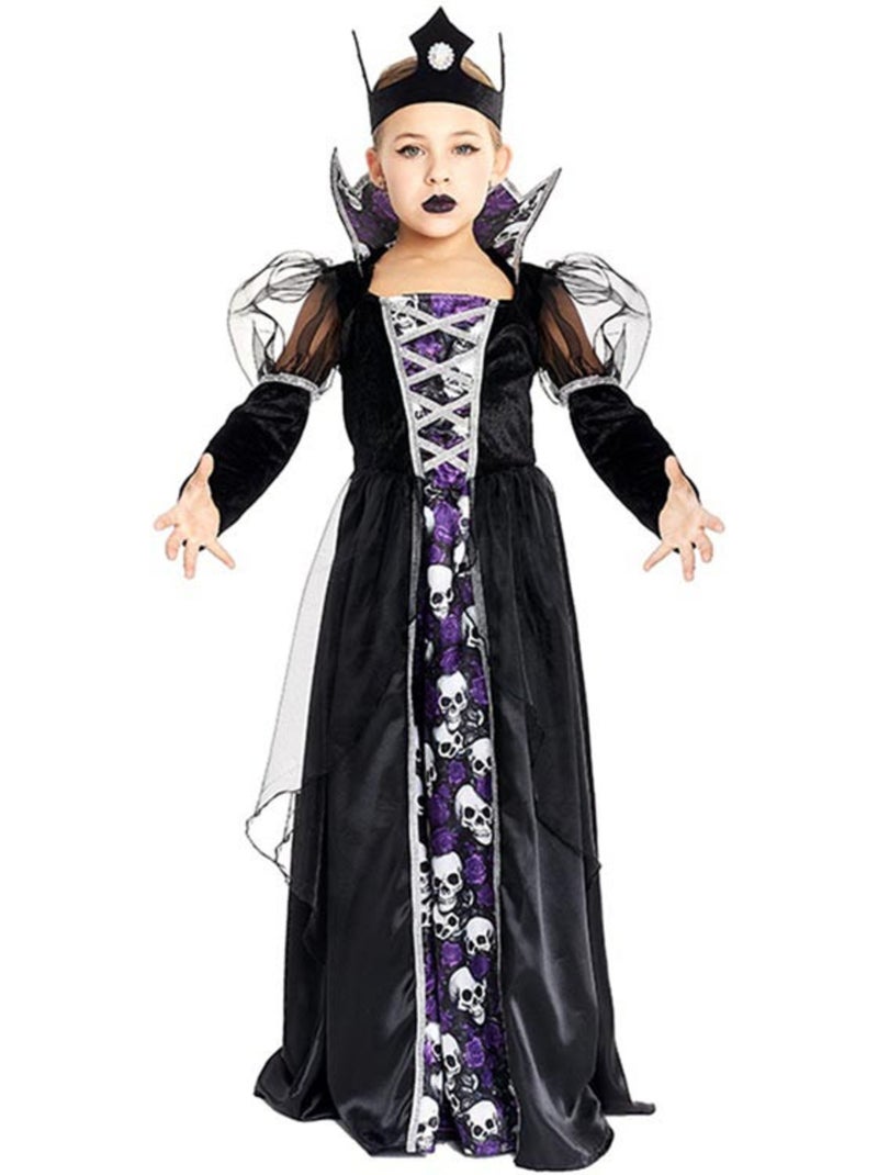Costume da Regina Teschio Oscuro con corona Multicolore - Kiabi