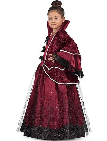 Costume da regina vampira bordeaux con sottoveste