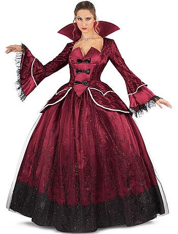 Costume da regina vampira bordeaux con sottoveste