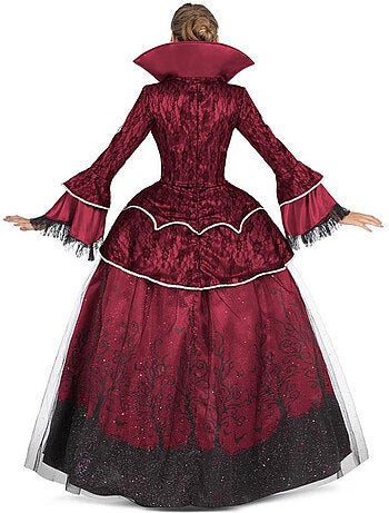 Costume da regina vampira bordeaux con sottoveste