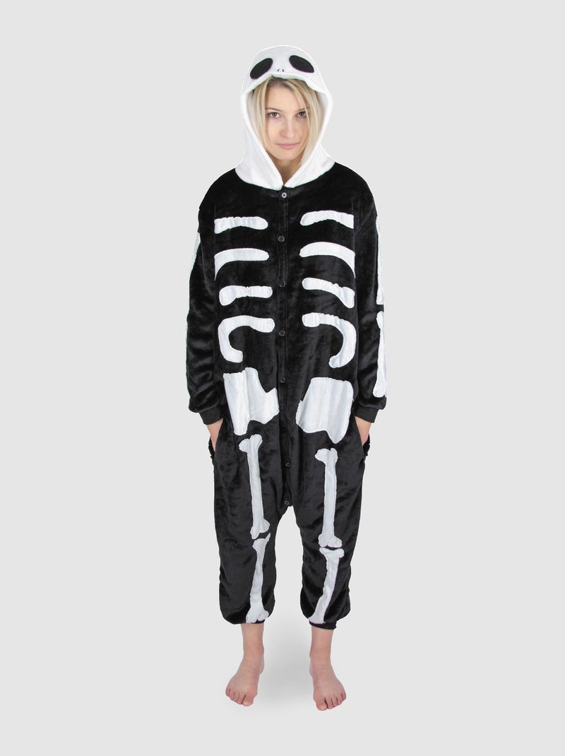 Costume da scheletro con con cappuccio nero/bianco - Kiabi