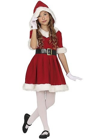 Costume da signora Claus con abito con cappuccio