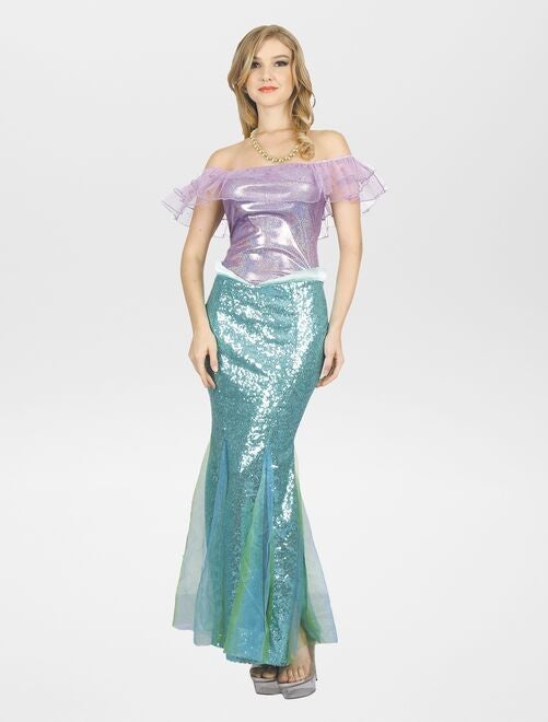 Vestito da sirena oro per bambina, costume principessa Ariel, costume sirena,  abito da sirena, costume Halloween bambina, costume carnevale -  Italia