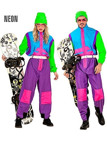 Costume da snowboarder fluorescente