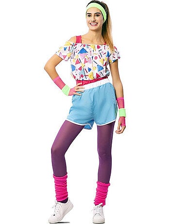Costume da sportiva anni 80 con polsini da donna