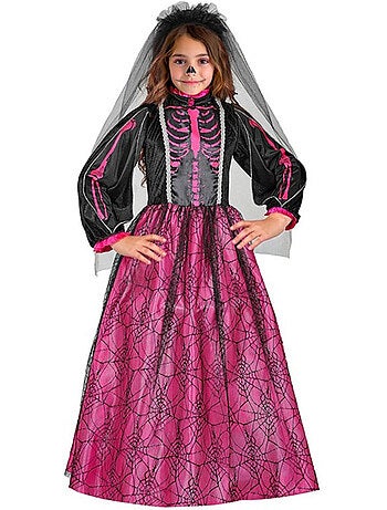 Costume da sposa scheletro fucsia