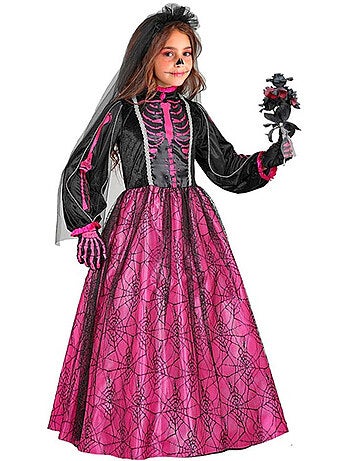 Costume da sposa scheletro fucsia