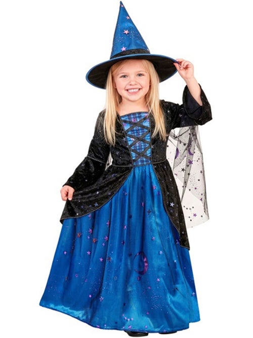 Costume da strega blu con stelle - Kiabi