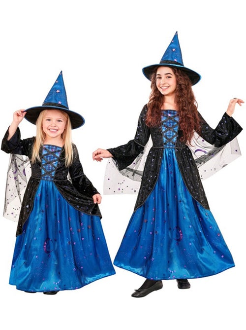 Costume da strega blu con stelle - Kiabi