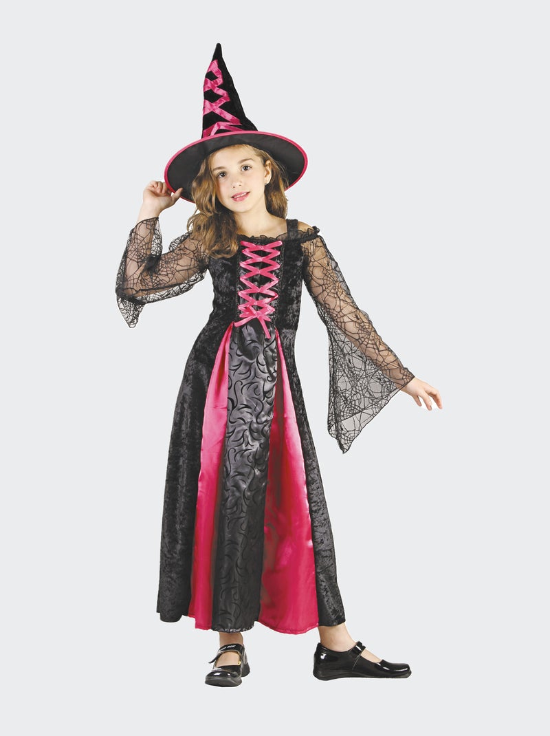Costume da strega + cappello nero/rosa - Kiabi