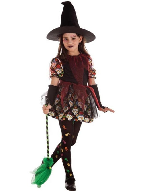Costume da strega con teschio floreale - Kiabi