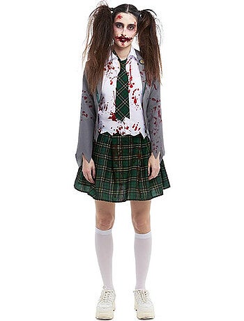 Costume da studentessa zombie con giacca
